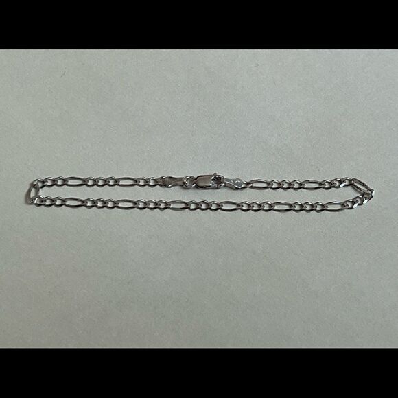 14k real white gold figaro concave bracelet | Birthday Gift | Real Gold … - Picture 8 of 8